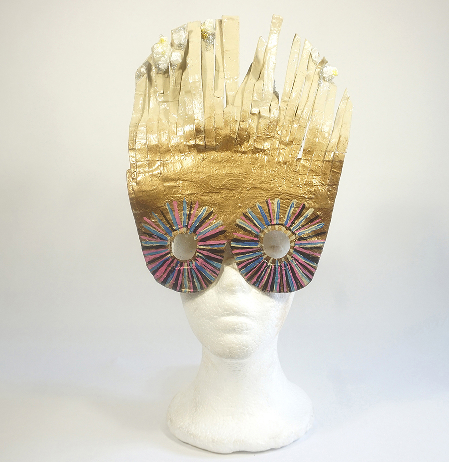 The Woman on the Beach, Jenna's Mask 2019 <br>papier-mâché, acrylic, eyeglasses
